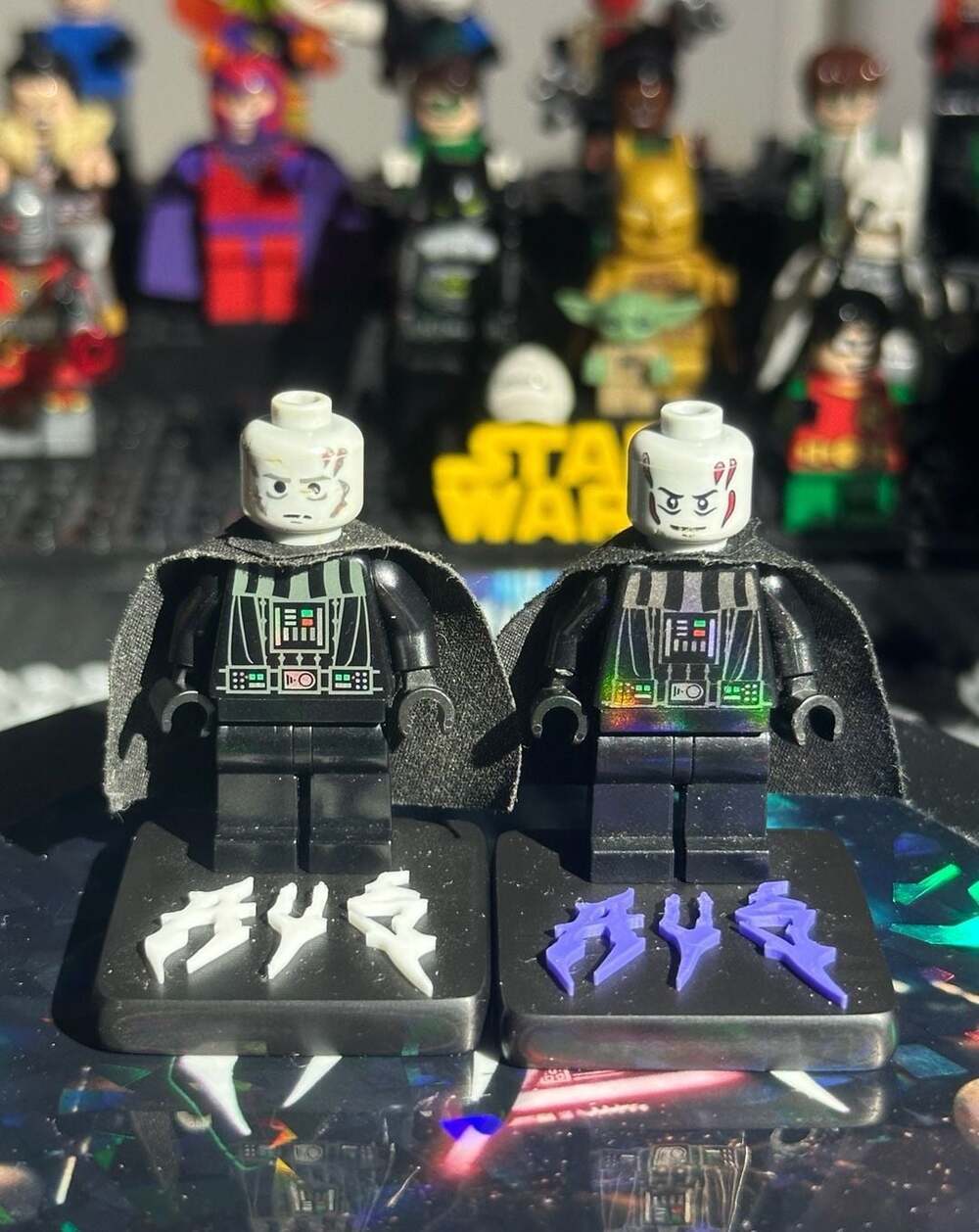 LEGO Star Wars Darth Vader Minifigure Lot with Custom Stands